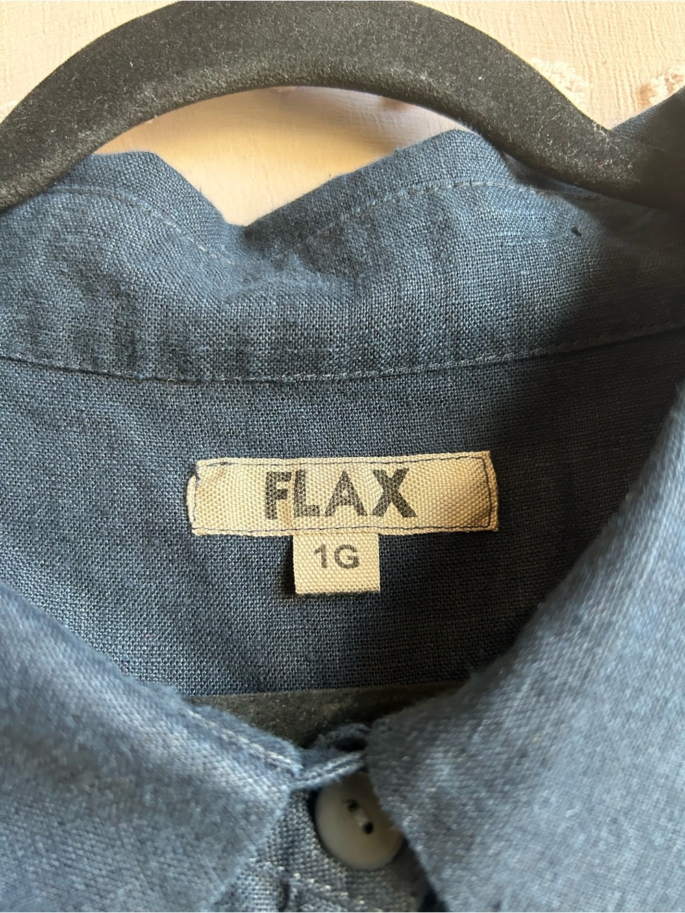 Flax Linen Sleeveless Tunic Collared Button Down Sz 1X Navy Blue - Picture 4 of 5